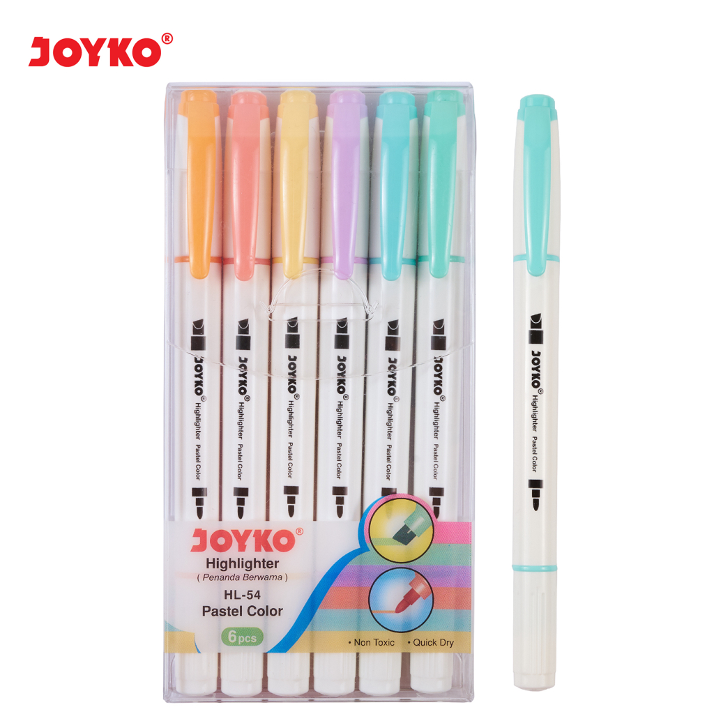 Highlighter Penanda Joyko HL-54 1 Set 6 Pcs 6 Warna