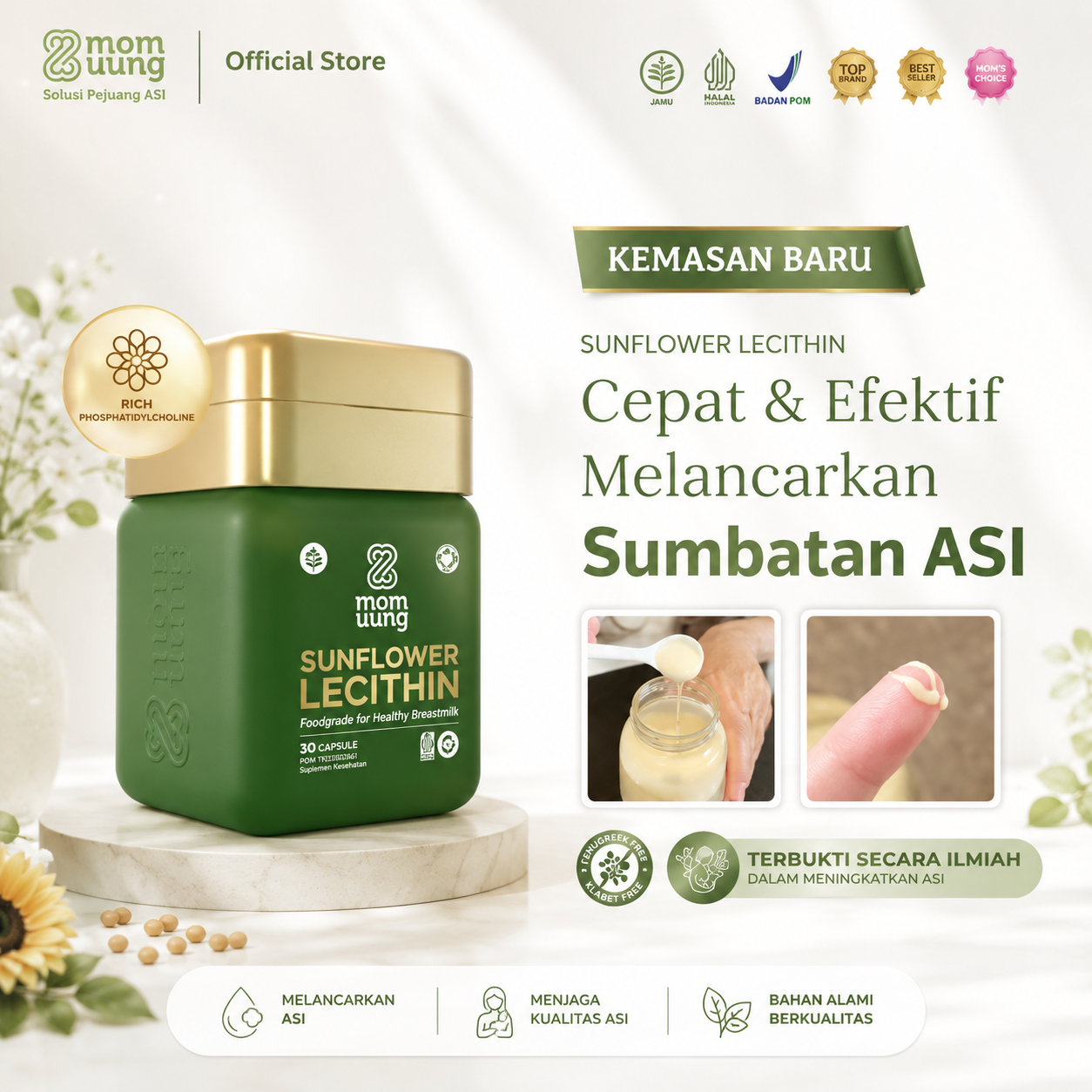 Grosir Pelancar Penambah ASI Booster Mom Uung 60 Kapsul Ekslusif Vitamin Ibu Menyusui Moom Uung Momuung Mom Uug Bandung Penyubur Boster Muum Mam Mong Uung Momung MotherCares Mamimino