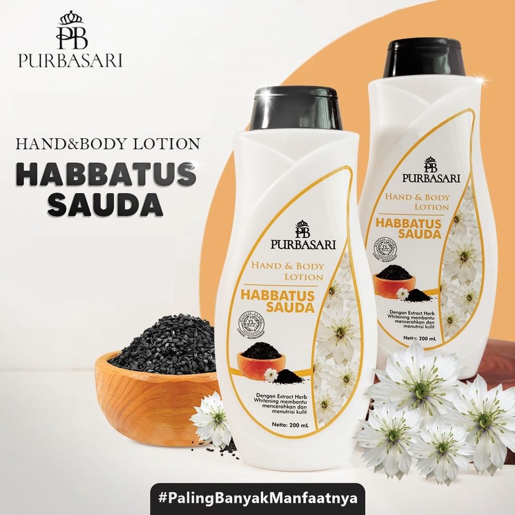 PURBASARI Hand & Body Lotion Habbatussauda 200ml 100ml / Body Lotion Habatusaoda / Hand Body Haba...