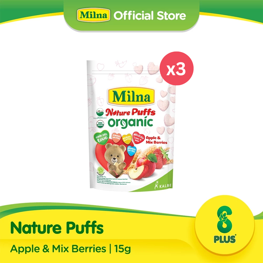 Milna Nature Puff Apple & Mixberries 15gr x3