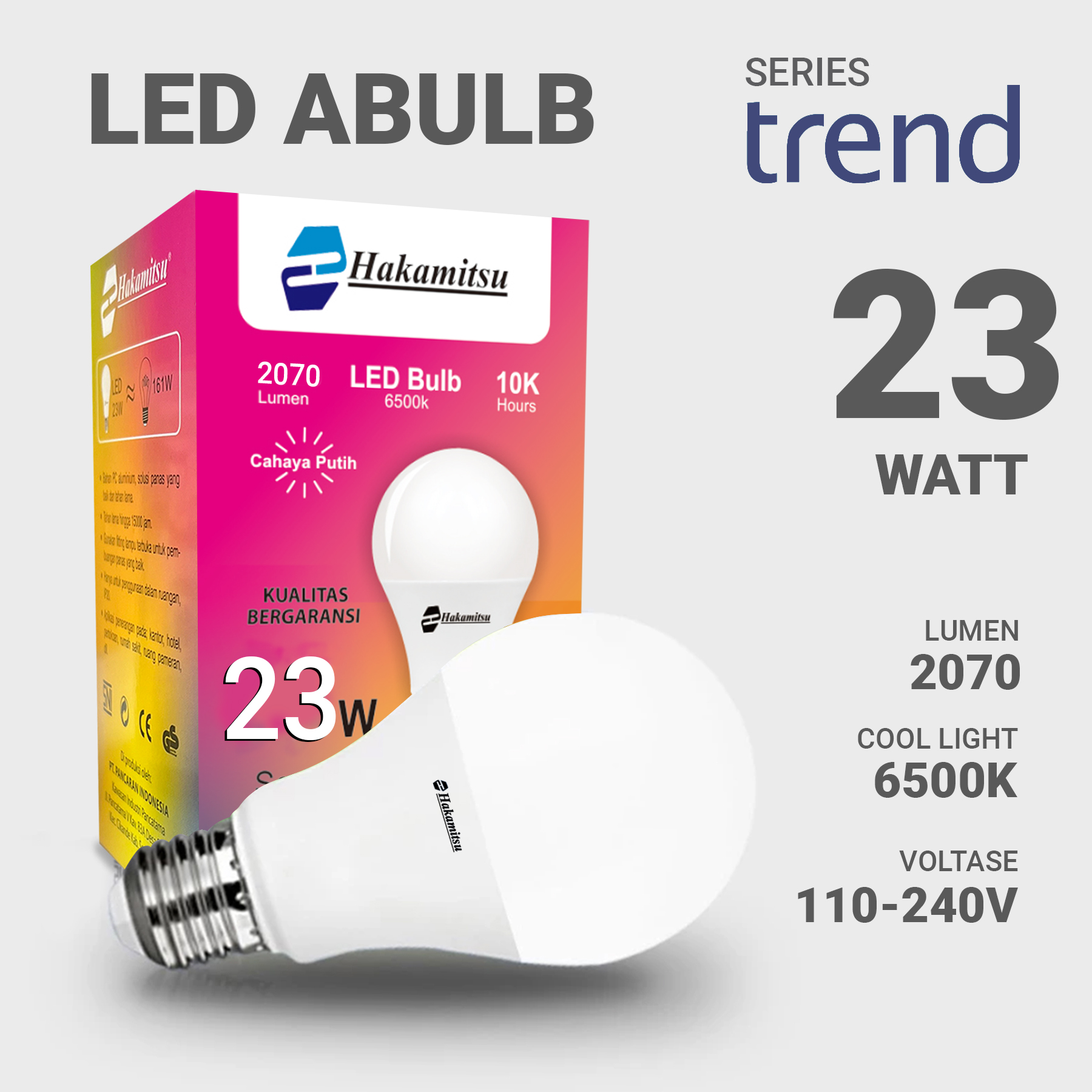CAHAYA - Lampu Hakamitsu Trend LED Abulb 5-23Watt / Lampu LED Bulb / Cahaya Putih