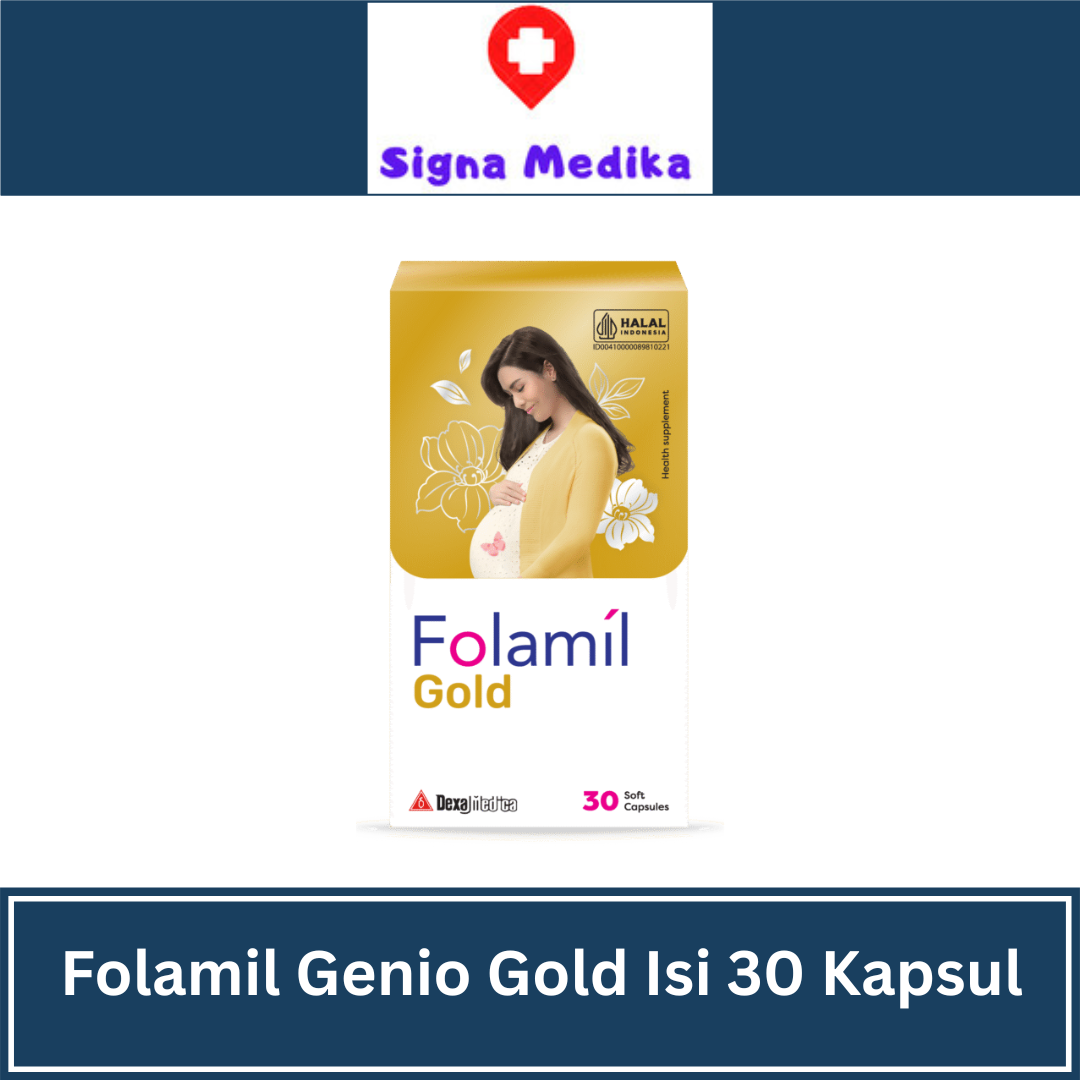 Folamil Genio Gold Isi 30 Kapsul - Suplemen kesehatan ibu Hamil