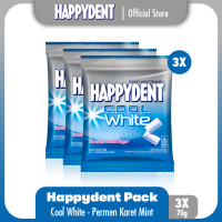 Happydent Cool White Pouch 70g - Permen Karet Rasa Mint (3 Packs)