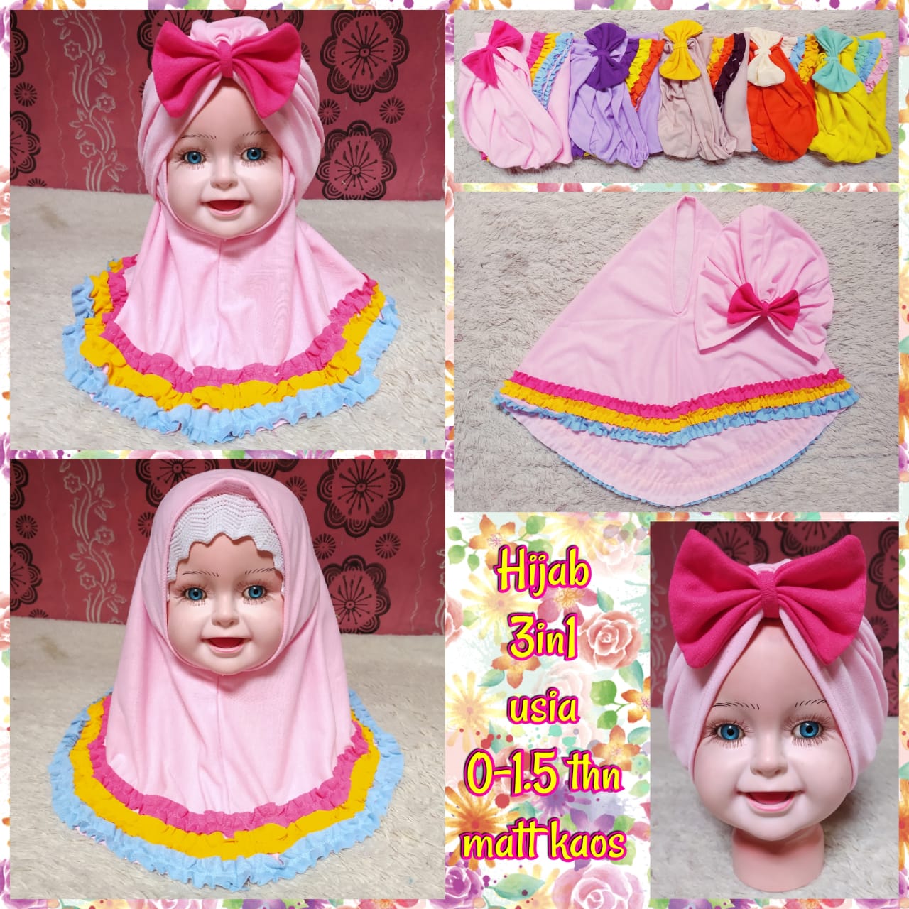 Hijab bayi / Kerudung Cantik Bayi 2in1 hijab bayi / kerudung cantik bayi 2in1