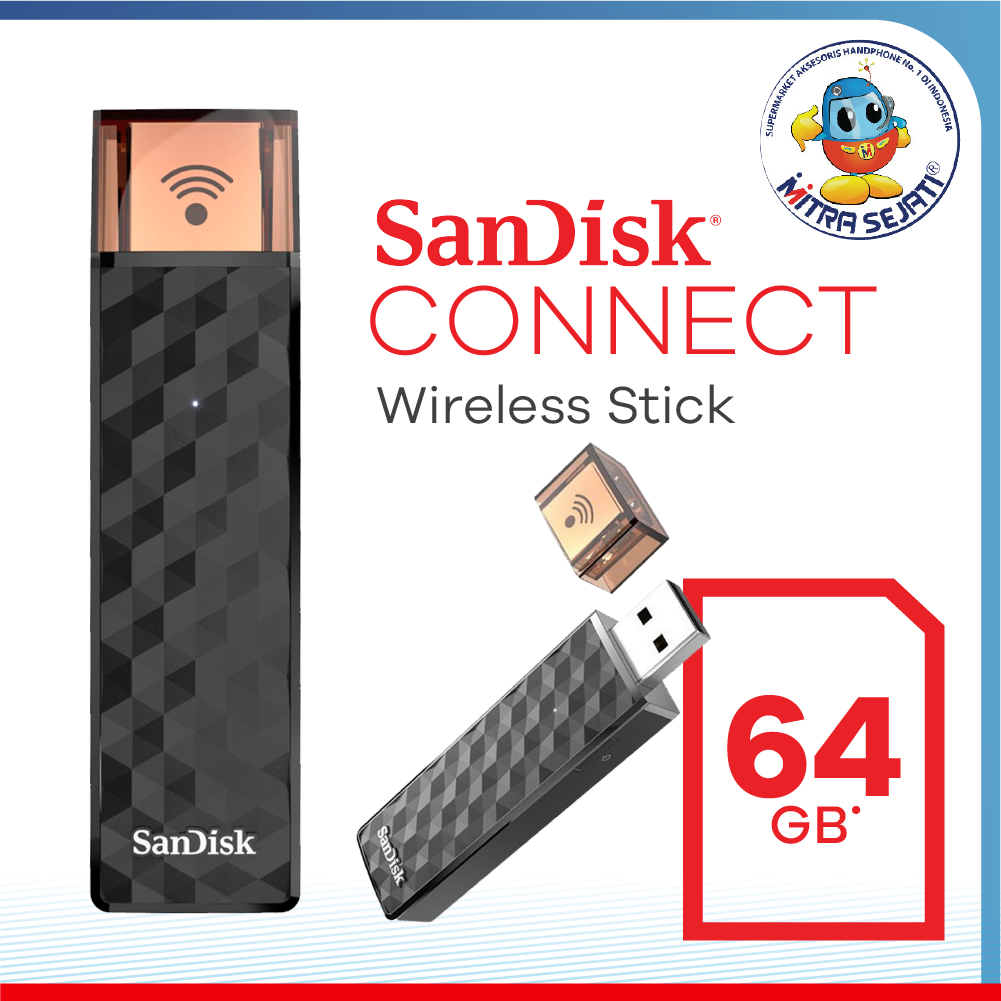 Flash Disk Flashdisk Sandisk Wireless Stick 64GB-1FDSAWL64G
