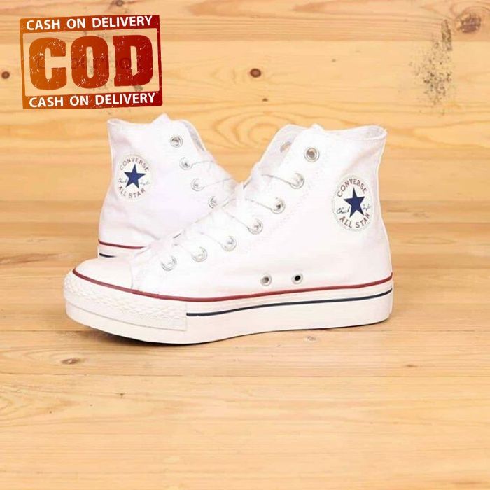 Sepatu Sneakers Converse112 All Star TINGGI Putih Sepatu Pria Wanita untuk sekolah / kuliah / kerja putih list merah Terbaru Free Box - sendrich sepatu sneakers converse112 all star tinggi putih sepatu pria wanita untuk sekolah / kuliah / kerja putih list merah free box – sendrich