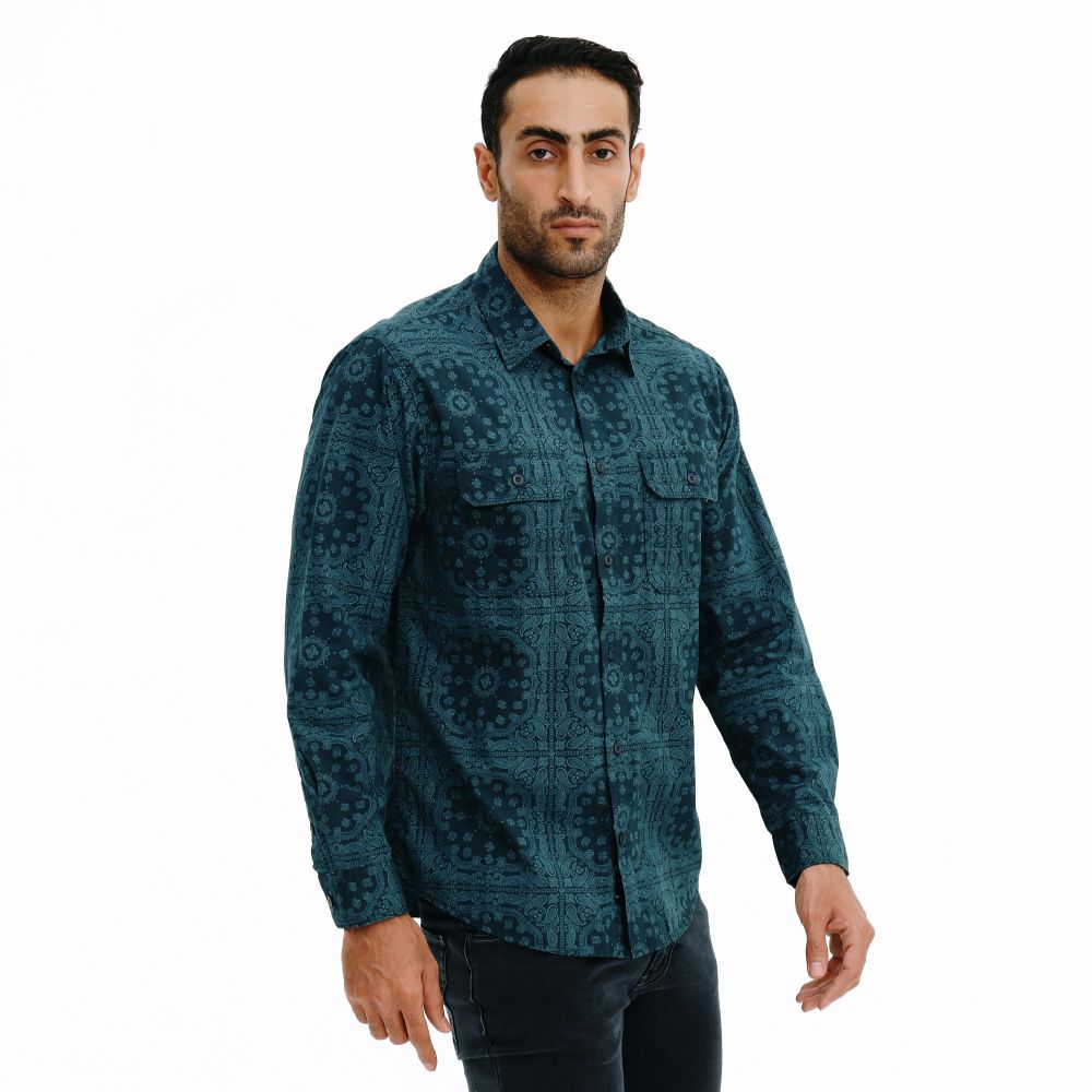 910006799 BLUMEN PAISLEY SHIRT - NAV