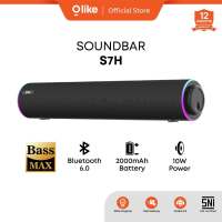 OLIKE Speaker Soundbar S5H + RGB 1200mAh Surround Sound 10W Subwoofer Stereo Bass Max | Waktu Pemutaran 5 Jam | Speaker Bluetooth untuk Komputer & Laptop dengan Port Android AUX dan USB