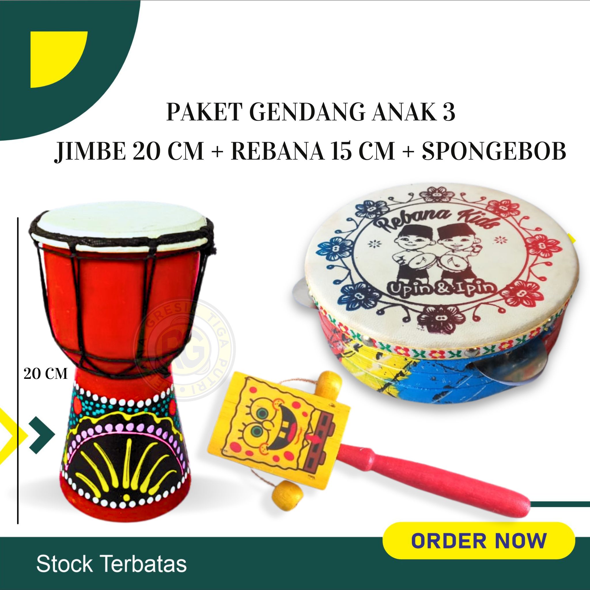 rebana 22 anak rebana mainan kotek kecimpring kopang hadroh anak
