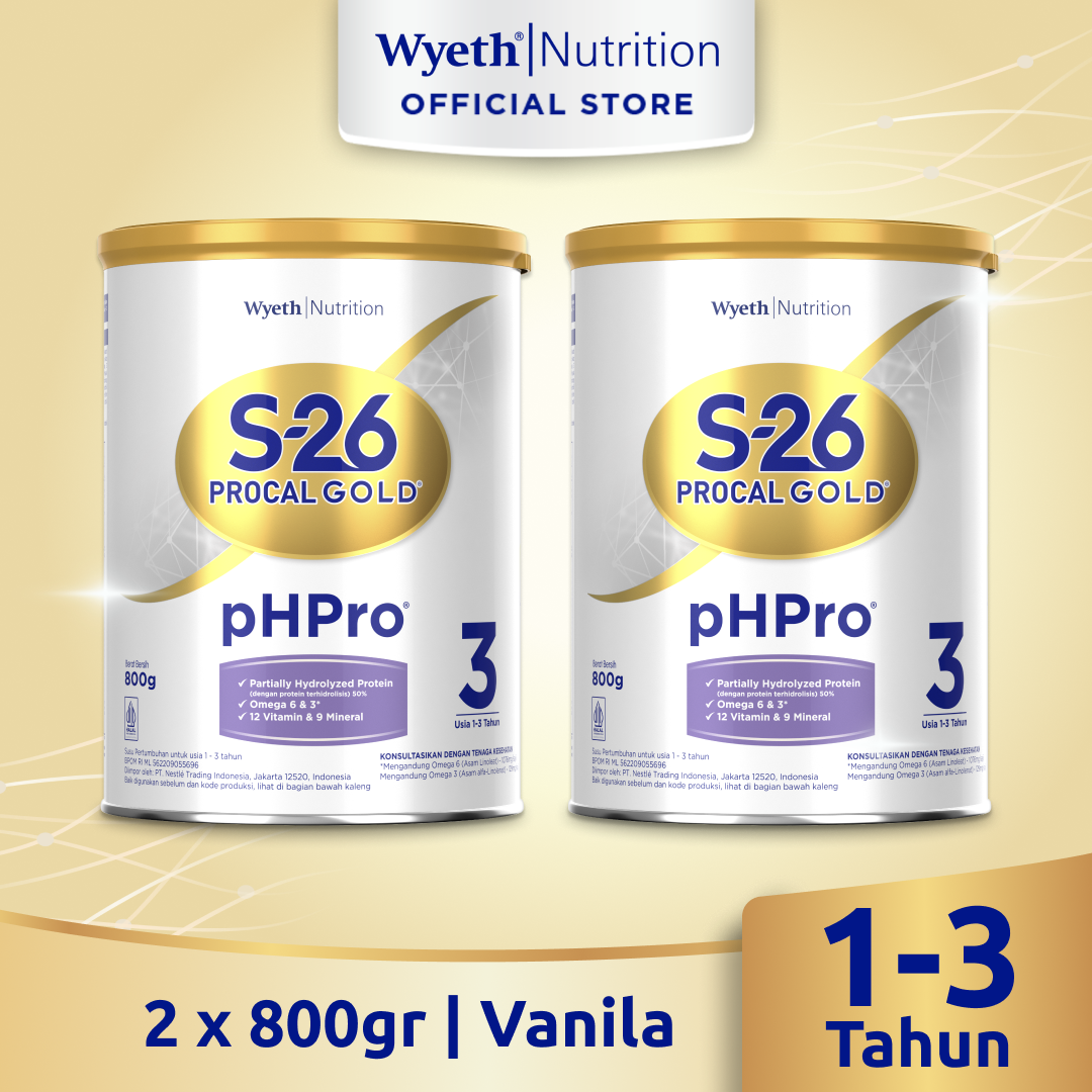 [Paket isi 2] S-26 Procal Gold pHPro Tahap 3 Susu Pertumbuhan Anak Usia 1-3 Tahun 800gr