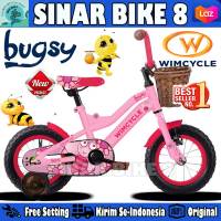 Sepeda Anak Perempuan & Laki WIMCYCLE BUGSY & WIMCYCLE BUGSY AQA Bee Ukuran 12 Inch Keranjang