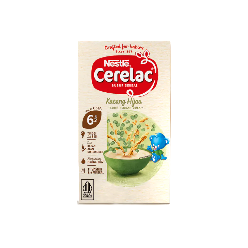 Cerelac Nestle Bubur Sereal Bayi 120 gram Kacang Hijau / Beras Merah