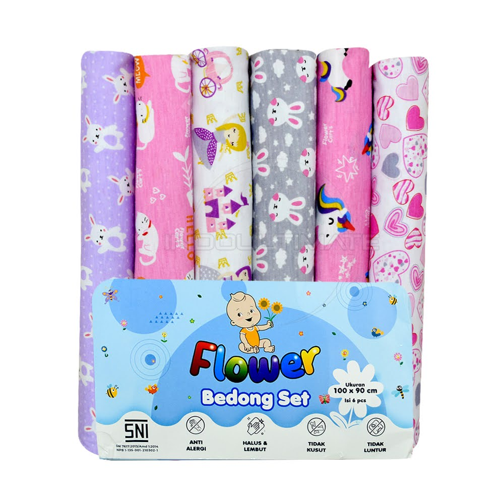 Flower Bedong Kain Bayi Motif - Flower Bedong Bayi SNI kualitas Premium