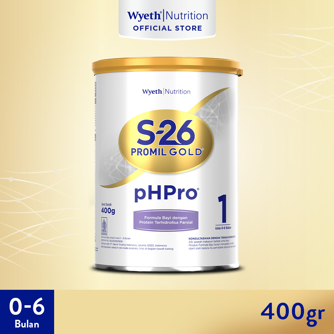 S-26 Promil Gold pHPro Tahap 1 Susu Formula Usia 0-6 Bulan 400gr