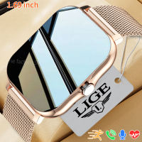 LIGE Pintar Jam Tangan Wanita 1.69 Inci Panggilan Bluetooth Gelang Monitor Tidur Olahraga Kebugaran Jam Tangan Pintar Wanita + Kotak