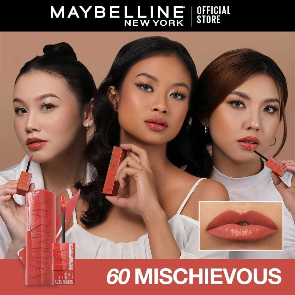 Maybelline Original Superstay Vinyl Ink Lipstik Cair Pigmen Shiny 4.2 ml - Tahan 16 Jam