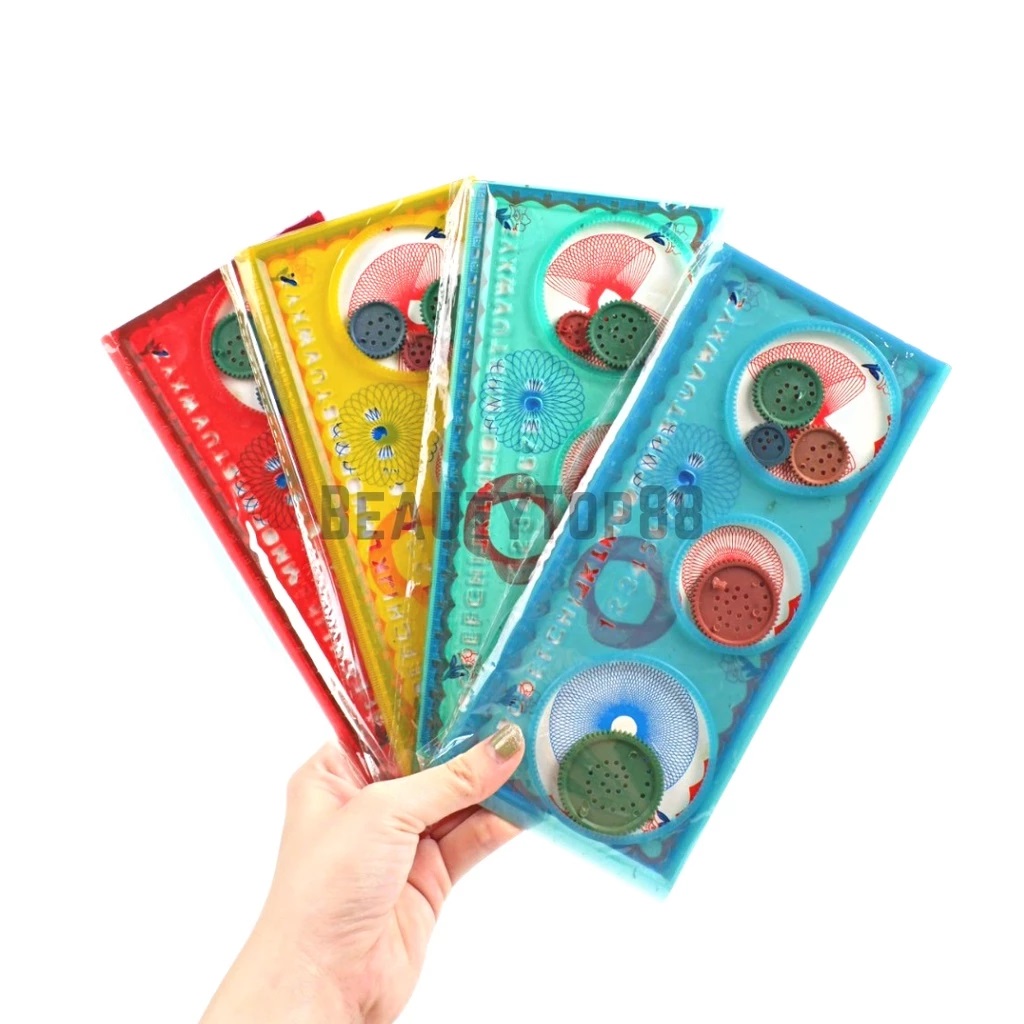1 PCS Penggaris Plastik Transparan Geometri Multifungsi Alat Perlengkapan Sekolah