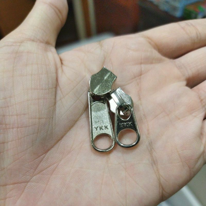 Kepala Resleting YKK No.5 Koil Nomor 5 Panjang / Cebol Hitam / Nikel / Silver