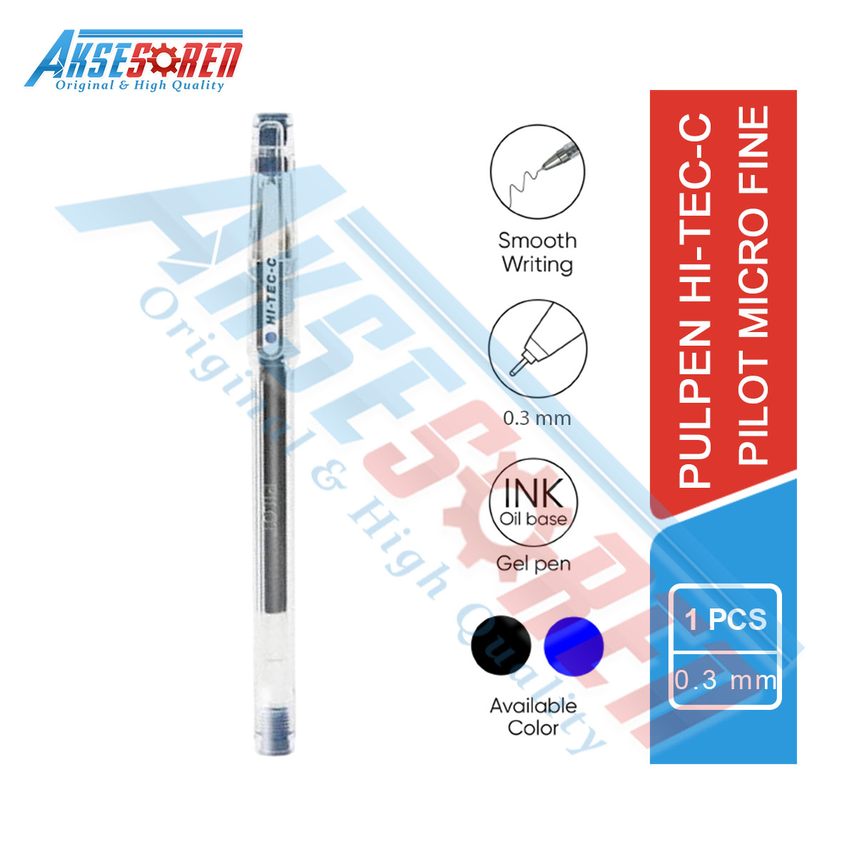 Pulpen Pilot Hi-Tec-C Micro Fine 0.3 [0.15mm/BL-LH-20C 3/1 Pcs] / Pulpen Gel Pilot / Bolpoin Pilot Gel / Bolpoint Murah / Balpen / Pulpen Jel 1 Biji / Pulpen Tinta Hitam / Pena 1 Buah