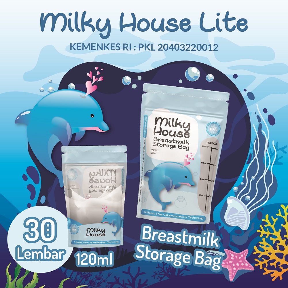 Milky House Kantong ASI 120mL Isi 30 Pcs || KEMENKES RI PKL 20403220012 || Breast Milk Storage Bags || KANTONG ASI