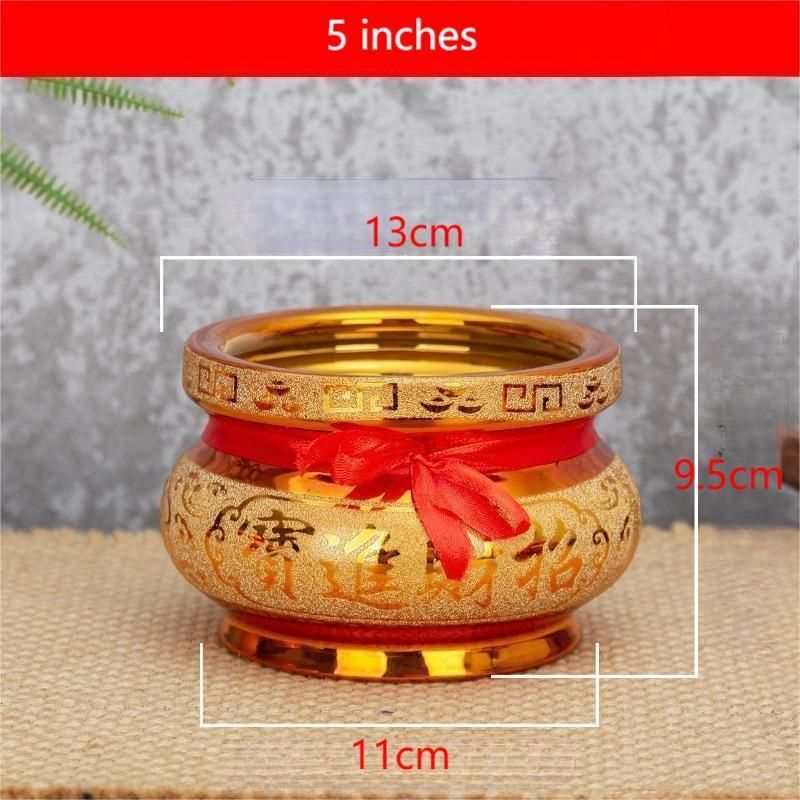 5inch Tempat Bakar Dupa Keramik Hiolo Tempat Hio Emas Tempat Dupa Hio Cina Hiolo Keramik Incense Burner