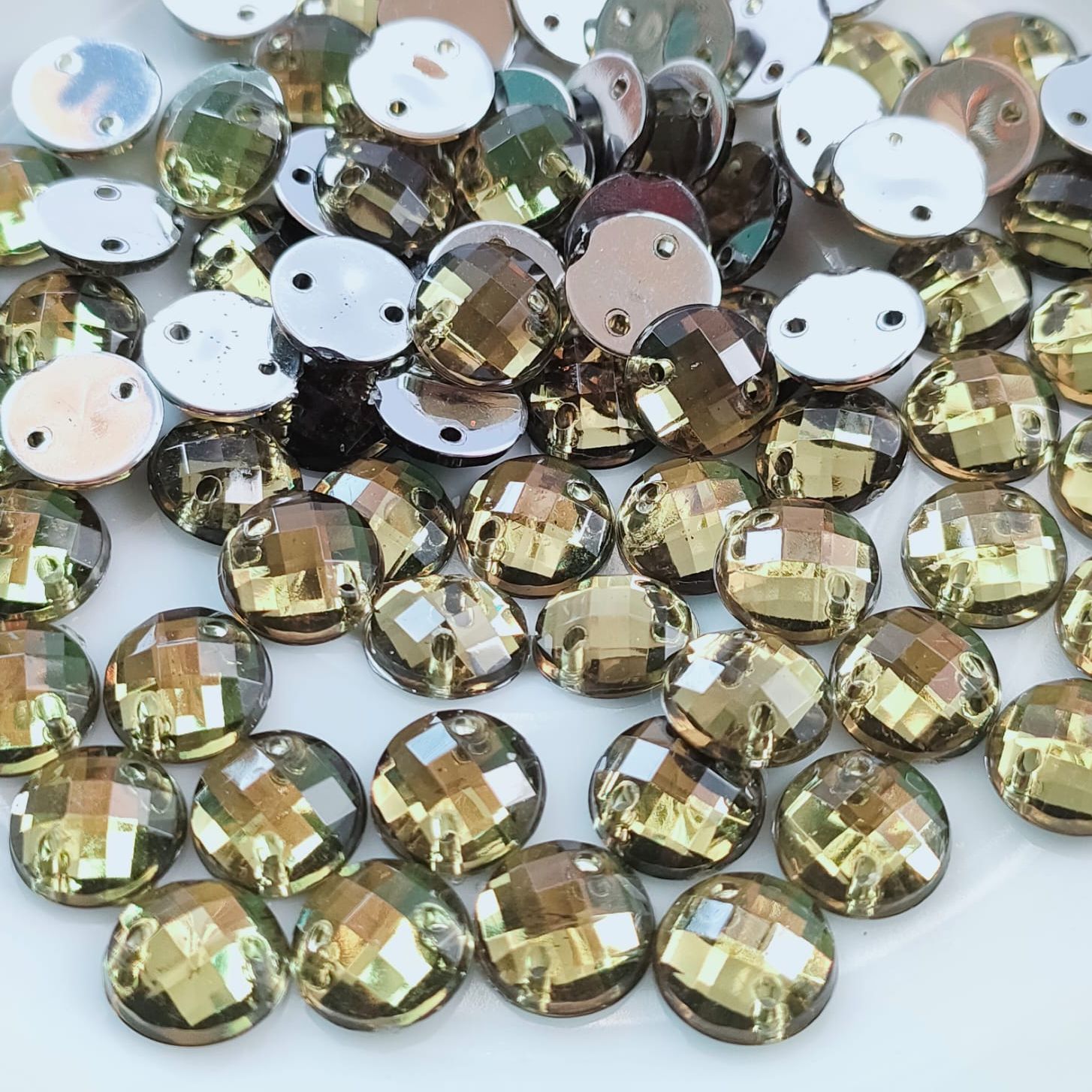 payet diamond jahit kristal akrilik bulat grade A premium uk 10mm per 1 lusin