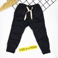 Bronkis Junior Celana Panjang Anak Model Jogger Warna Hitam Polos