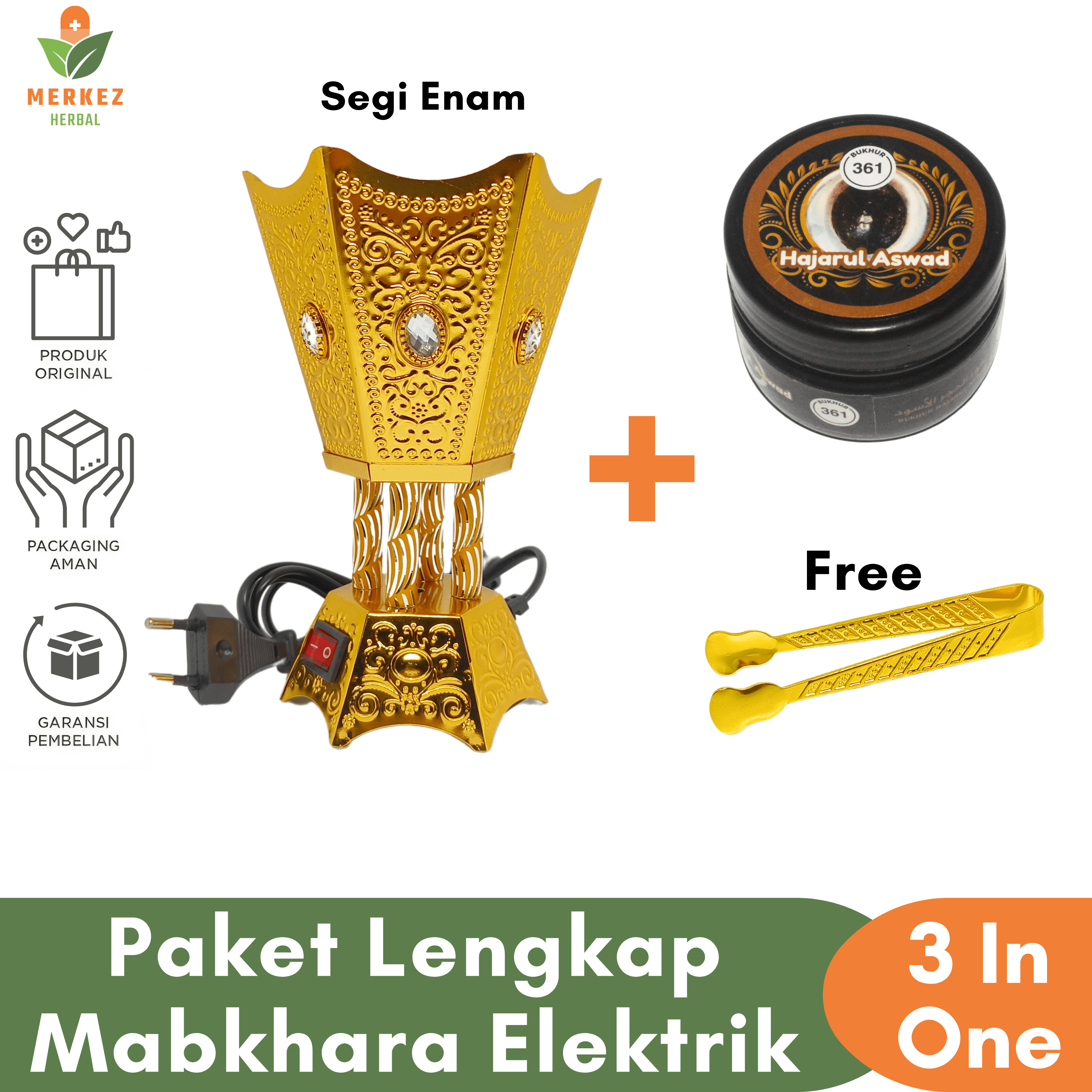 Bukhur Arab Paket Komplit - Mabkhara Elektrik Premium Lengkap | Tempat Buhur Dupa Listrik Aesthetic