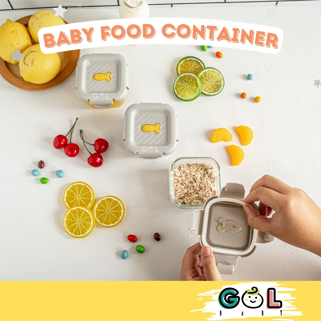 GOL Baby glass kontainer container mpasi wadah tempat penyimpanan gelas kaca mpasi bayi 230 ml