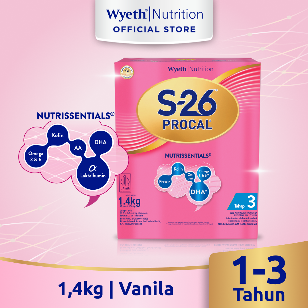 S-26 PROCAL Tahap 3 Vanila Susu Pertumbuhan Anak Usia 1-3 Tahun 1400gr