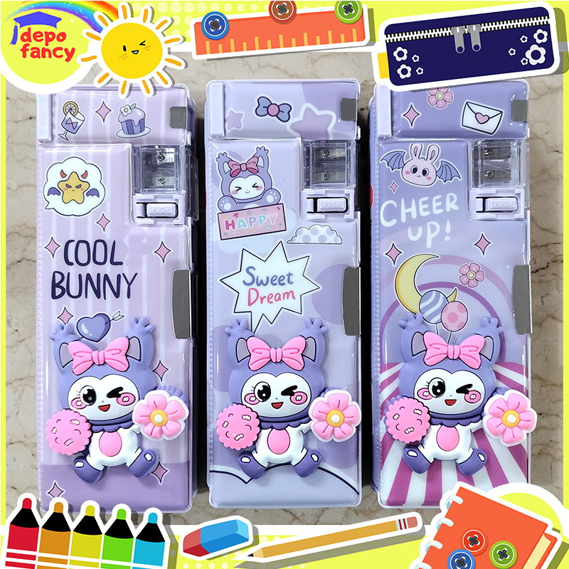 Kotak Pensil Magnet 2 Sisi + SPINNER XPM-569-6 / Tempat Pensil / Pencil Case / Boks Pensil / Box Pen / Tepak Pensil