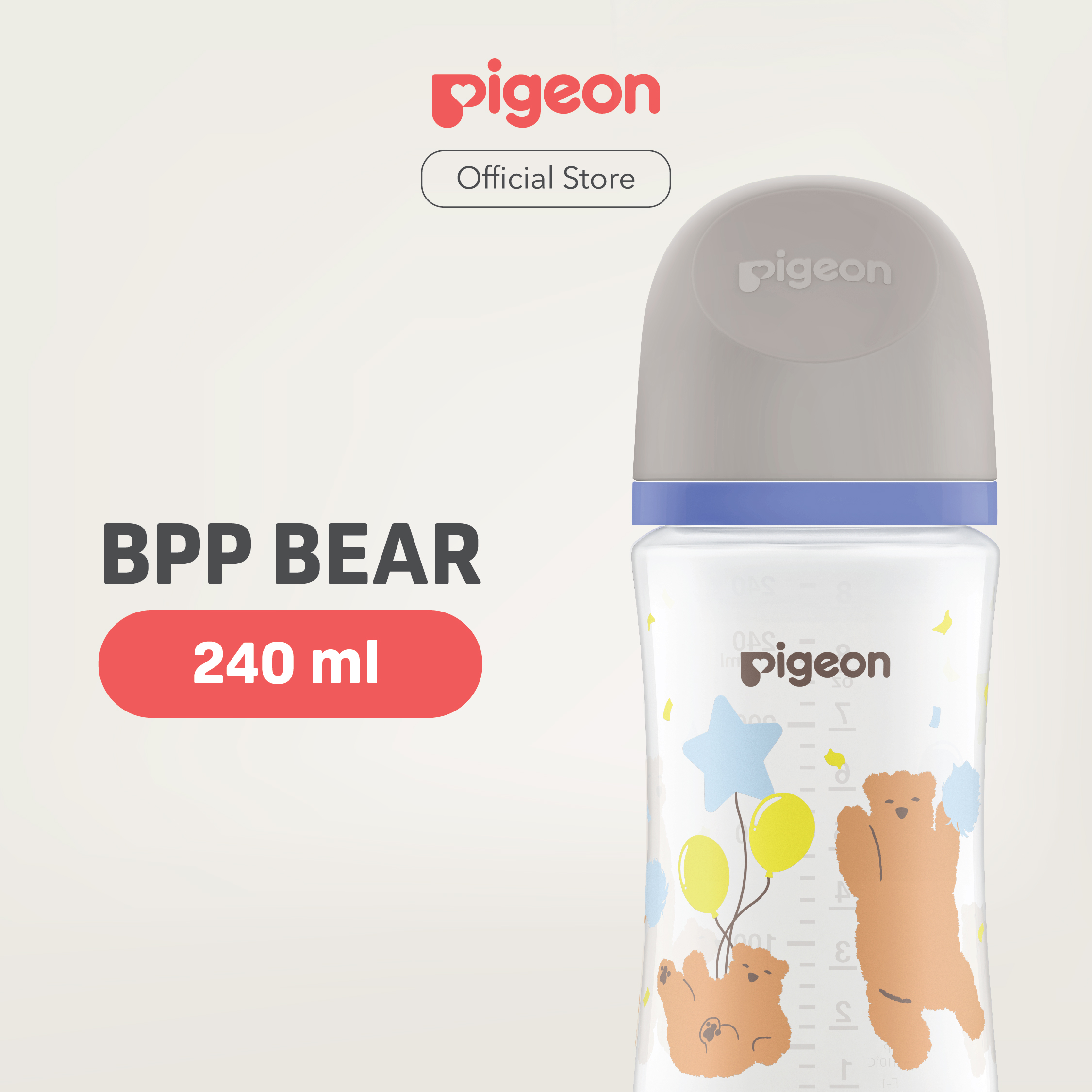 PIGEON Botol BPP Wide Neck 240ml w/SofTouch Nipple | Pilih Variasi | Botol Susu Bayi | Botol Susu Newborn | Ramah Lingkungan | Anti Kolik | Anti Kembung | Dot Seperti Payudara Ibu | Nipple Dot Lembut & Elastis | Nipple Dot Size M