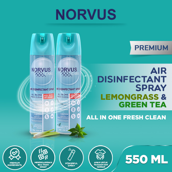 Bundling 2 pcs 550ml Lemongrass & Green Tea Air Disinfectant Spray - NORVUS