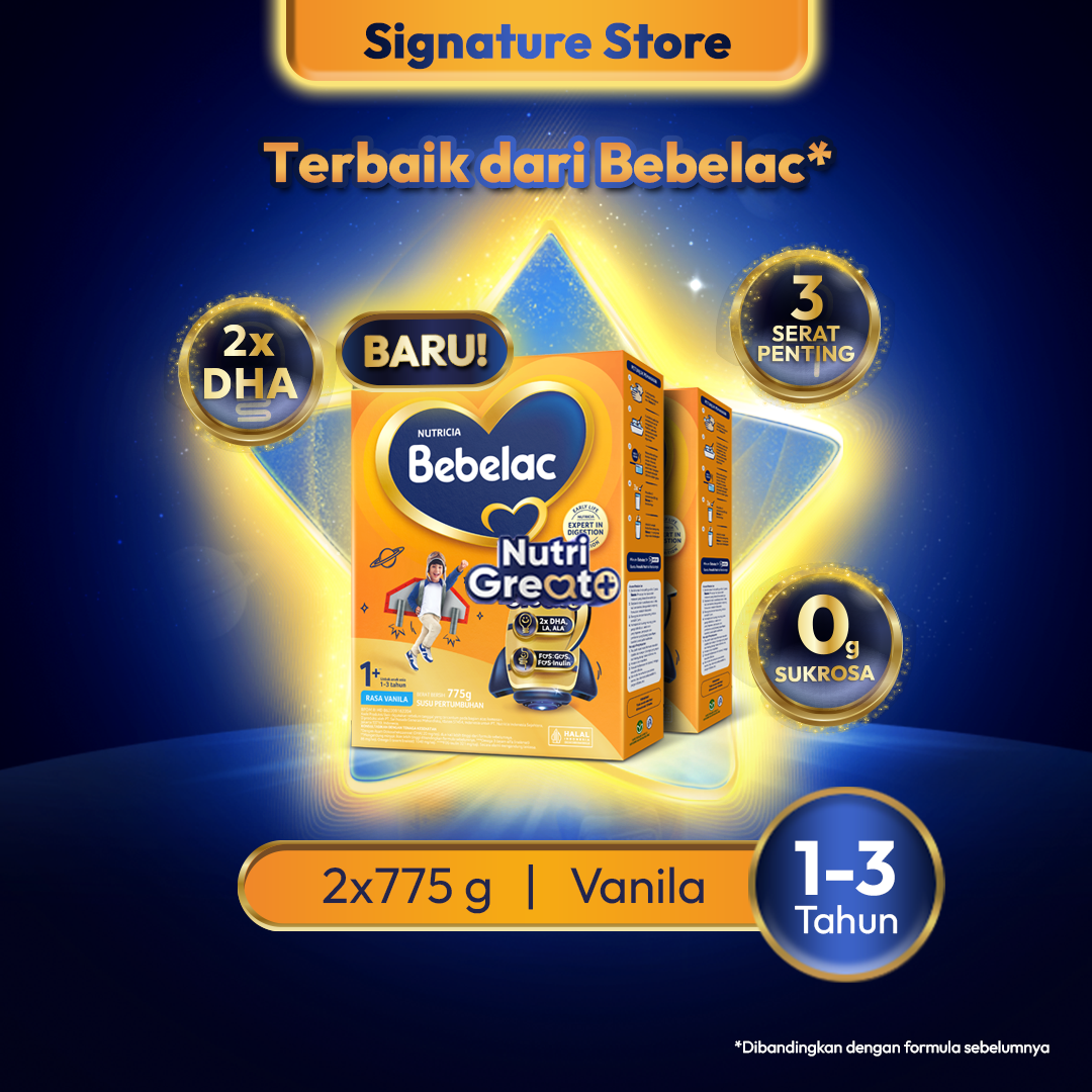 [BARU] Bebelac 1+ (1-3 Tahun) Vanila 775gr x2 Susu Pertumbuhan Bubuk