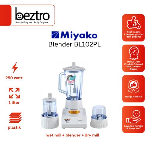 Miyako BL102PL / BL-102 PL / BL 102 PL - Blender Plastik Penghalus Pelumat Makanan 1 Liter 3in1...