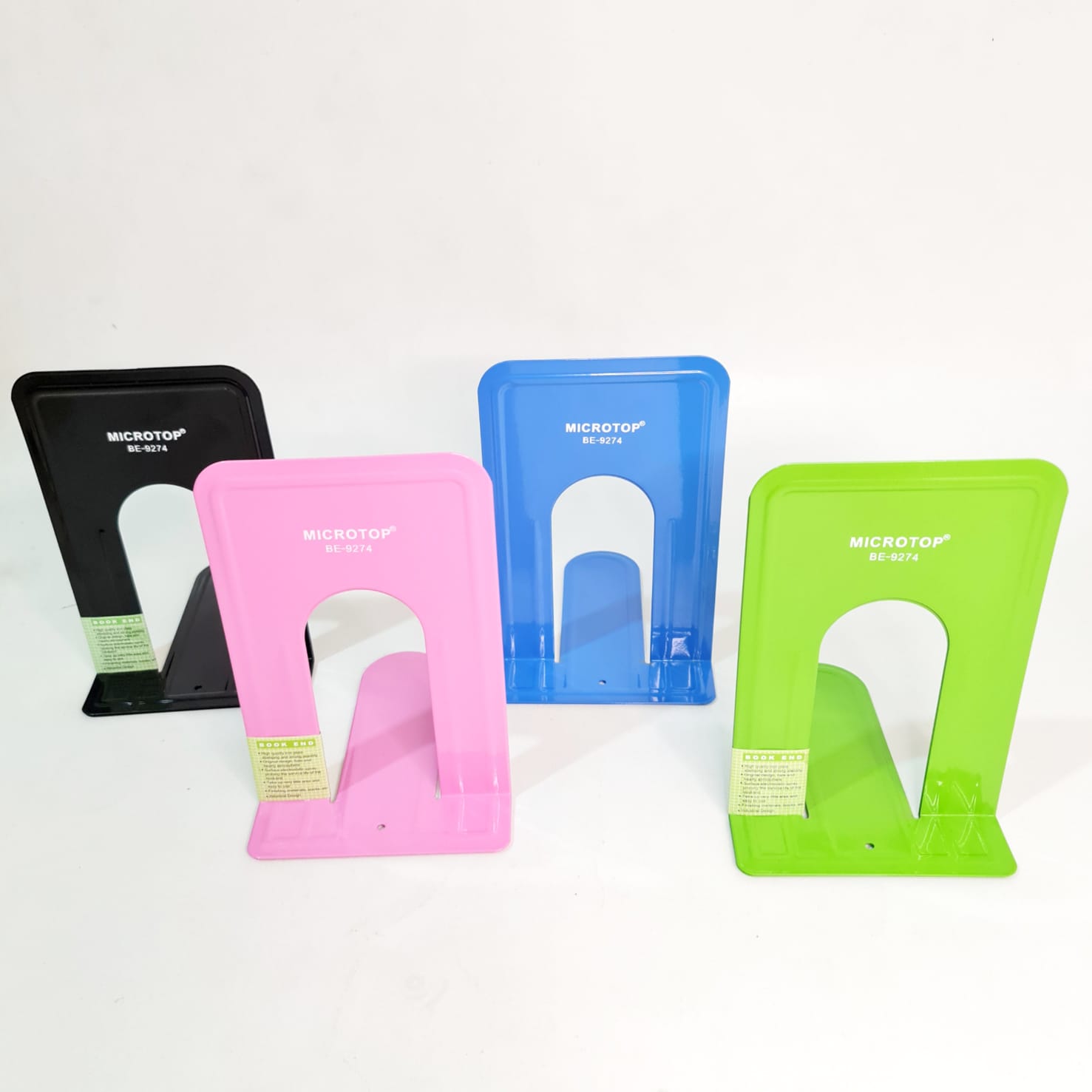 SOS Book End MICROTOP BE-9274 (1 set/2 pcs) / Pembatas Buku Besi / Penyangga Buku/Sandaran Buku