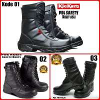 Sepatu New PDL Tinggi 10inci Model Webing Ujung Besi Kickers TNI & POLRI Proyek Touring Bikers Warna HITAM