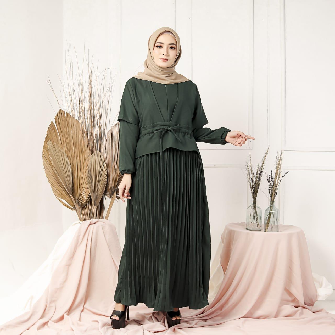 Baju Muslim Modern Gamis HIKMAT MAXY Wollycrepe Terusan Wanita Paling Laris Dan Trendy Baju Panjang Polos Muslim Dress Pesta Terbaru Maxi Muslimah Termurah Pakaian Modis Simple Casual Terbaru 2019