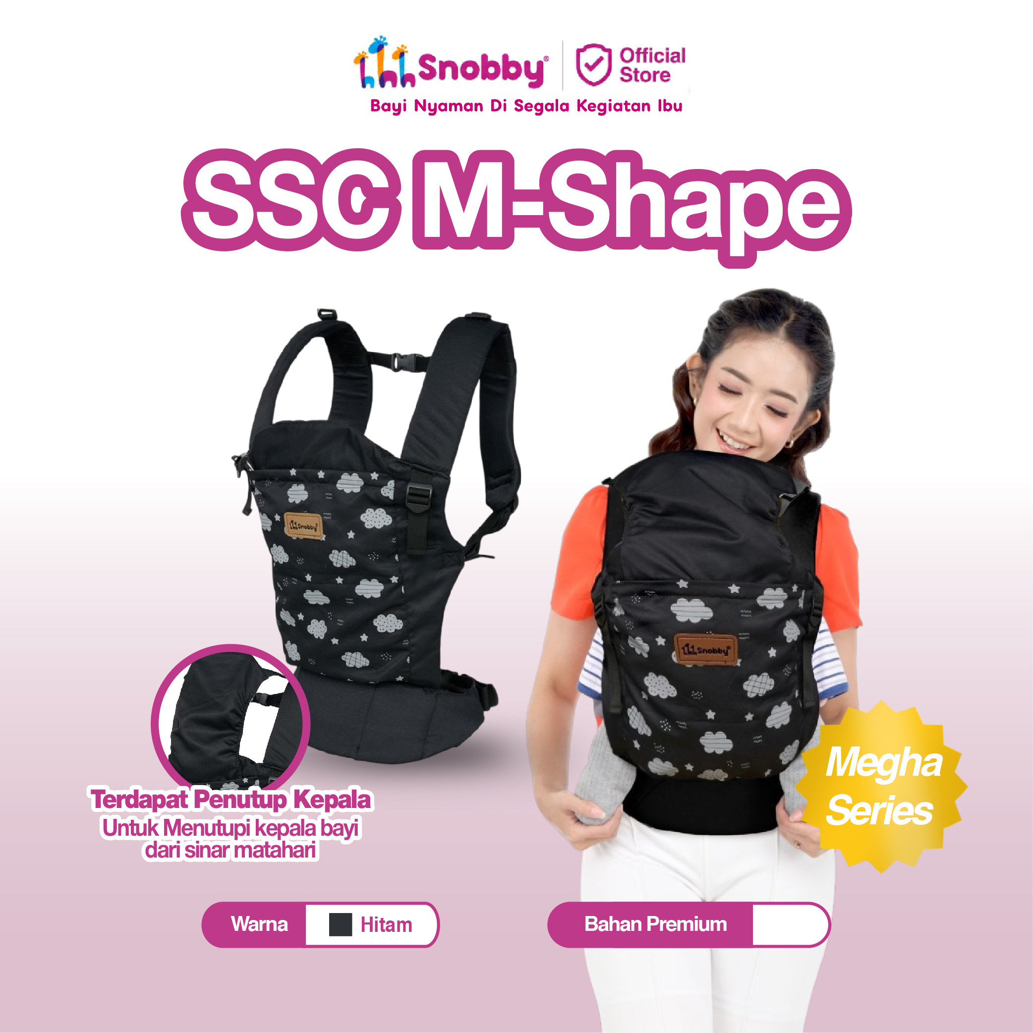 Snobby Gendongan Bayi Ransel M-Shape Motif Megha Series
