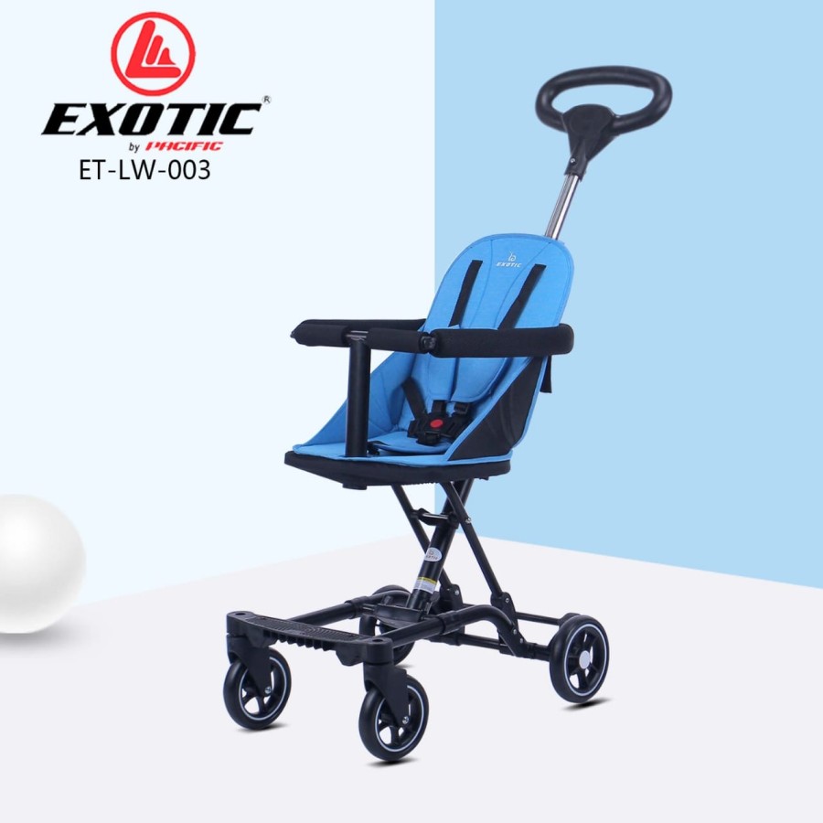 Kereta Dorong Bayi Exotic ET-LW121 // lw003 Up To 25kg Kursi Putar Extra Headrest Kanopi Bisa Dilepas 4-Wheel Magic Stroller