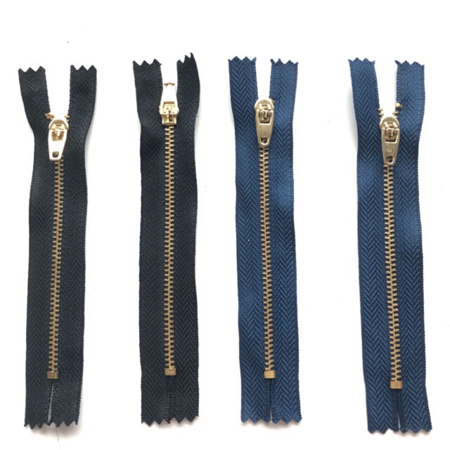 1 Lusin 6 inch / 7 inch Resleting Jeans - Sleting Celana Jeans warna hitam dan biru dongker