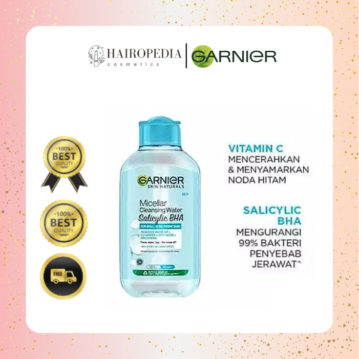 ❤️HairopediaStore❤️ Garnier Micellar Cleansing Water Salicylic BHA (BIRU) 125 ml