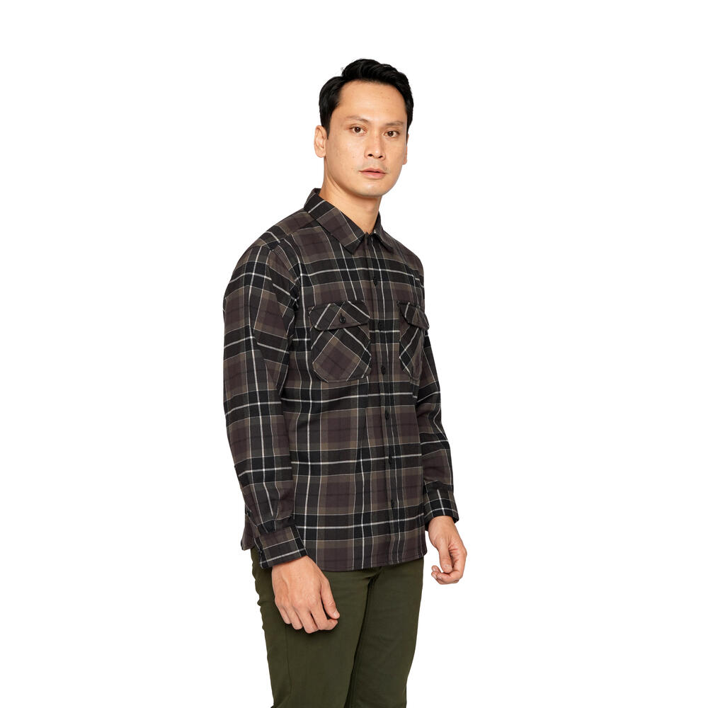 910010034 STRAIGHTWAY LS FLANNEL - BLK