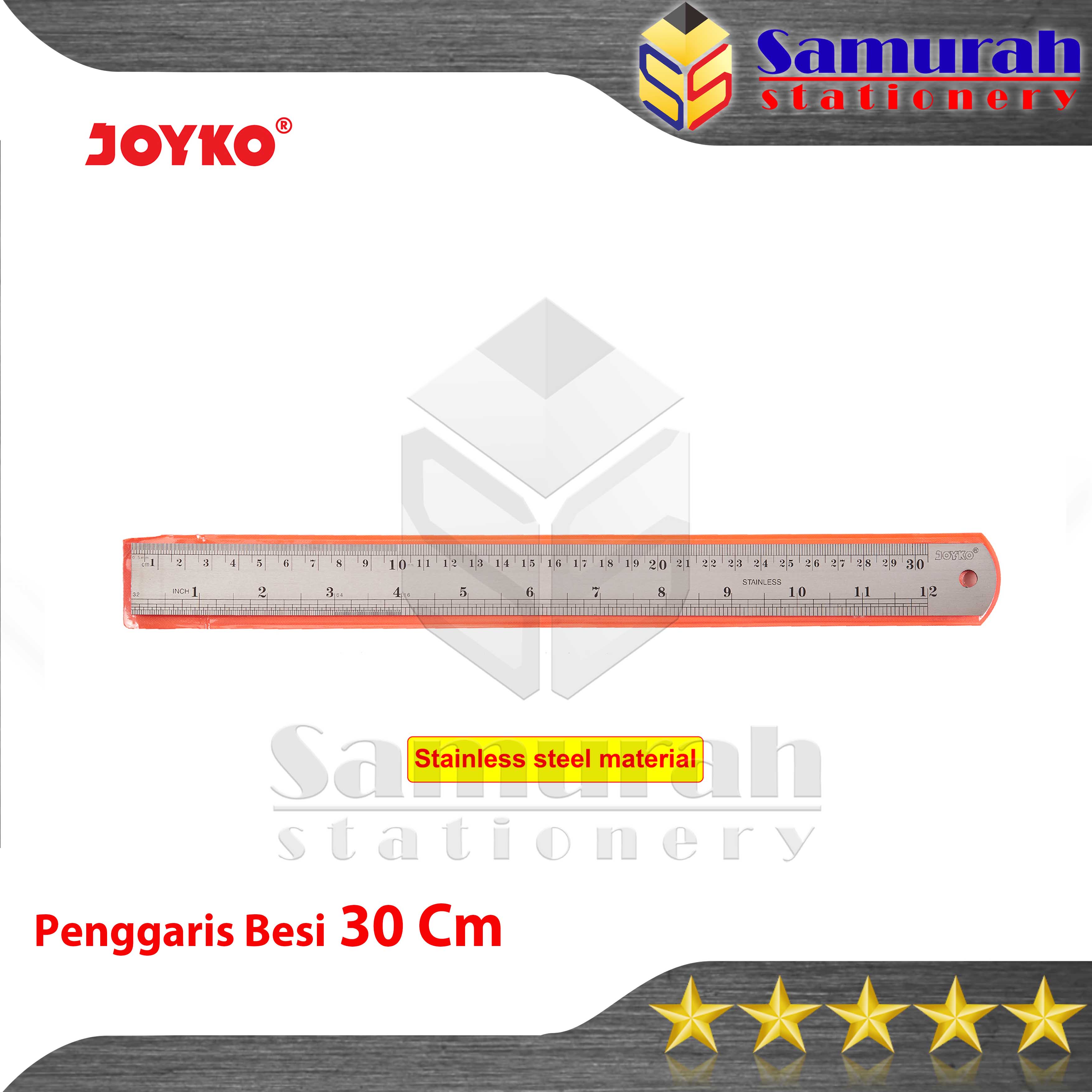 Penggaris Besi Joyko 30 cm RL-ST30 / PCS / Ruller Stainless 30cm ST30