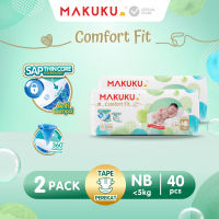 [2 PACK] MAKUKU SAP Diapers Comfort Fit ALL SIZE [NB/S/M/L/XL/XXL] [TIPE PEREKAT/CELANA] - Popok Bayi Lembut dan Halus - Bebas Iritasi dan Daya Serap Tinggi