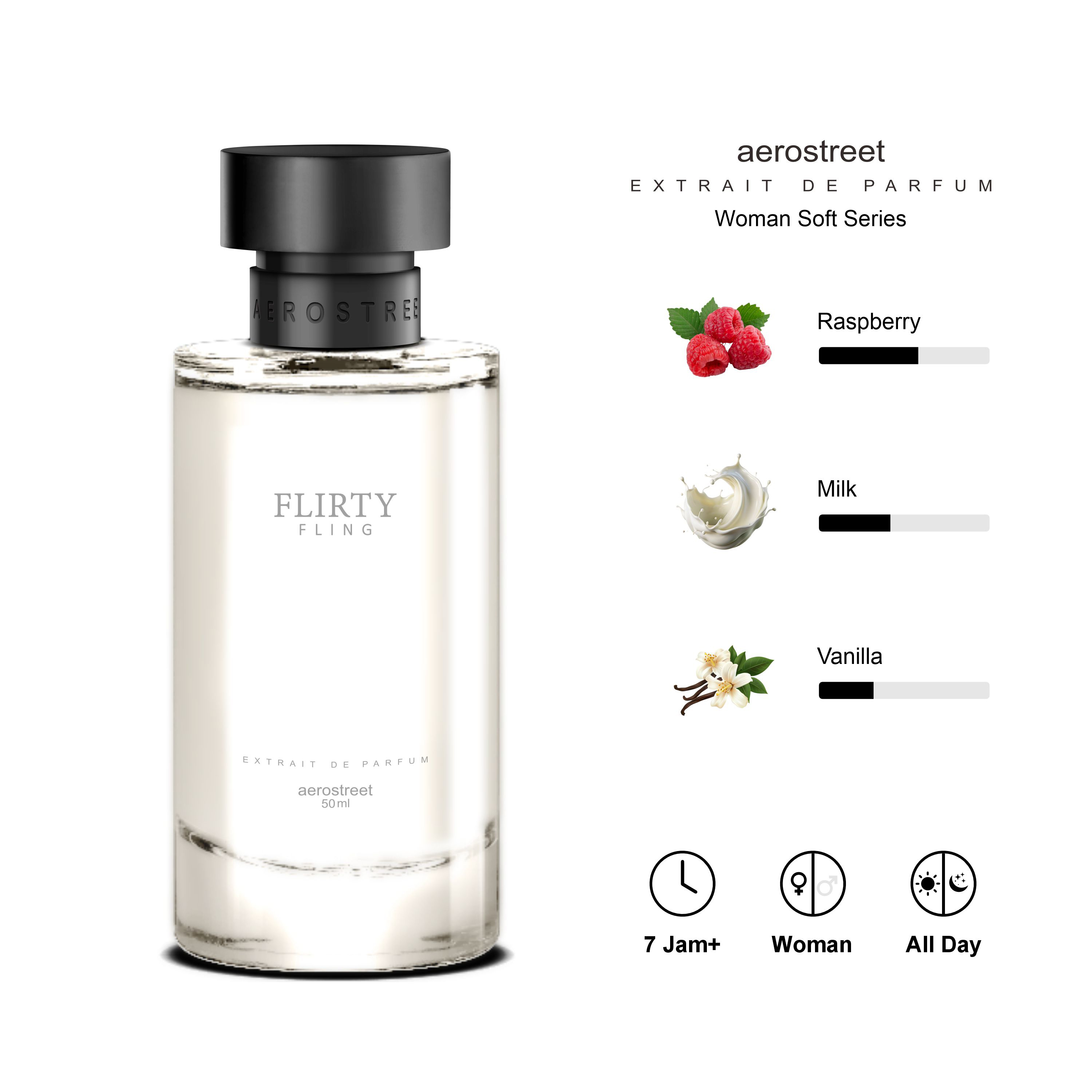 Aerostreet Parfum Fruity Flirty Fling Aroma Raspberry Vanilla - Extrait De Parfum PF001 Parfum Woman
