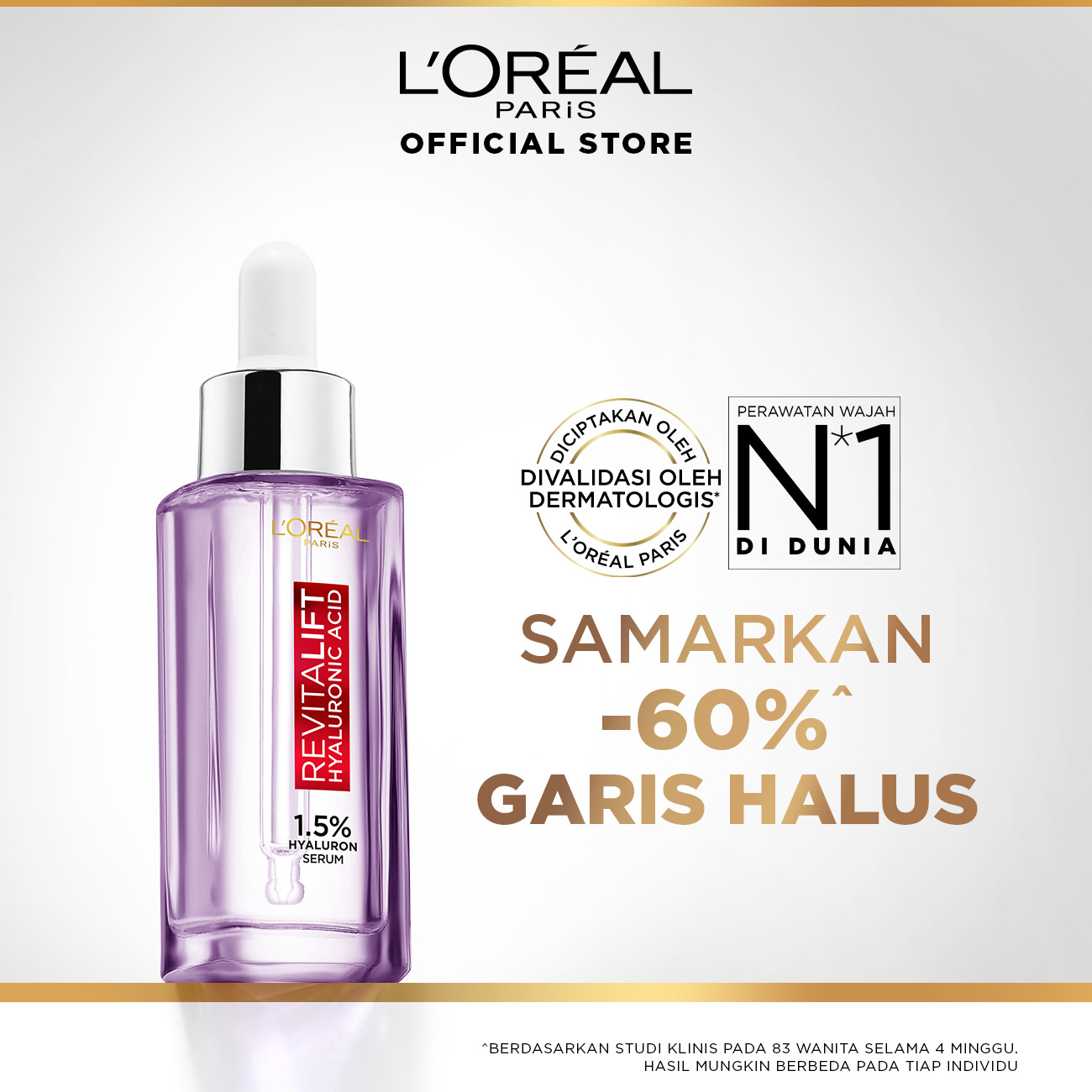 LOreal Paris Revitalift 1.5% Hyaluronic Acid Serum Skin Care (Serum Wajah Untuk Kulit Lembab Halu...