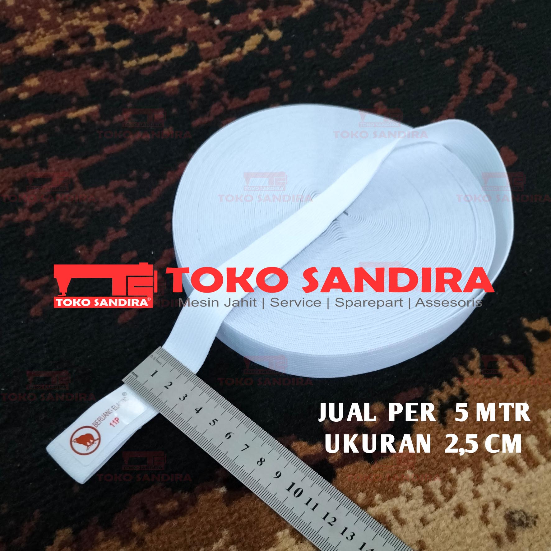 5 mtr Karet 25 cm/karet Elastic 11P/karet 25 cm/karet murah