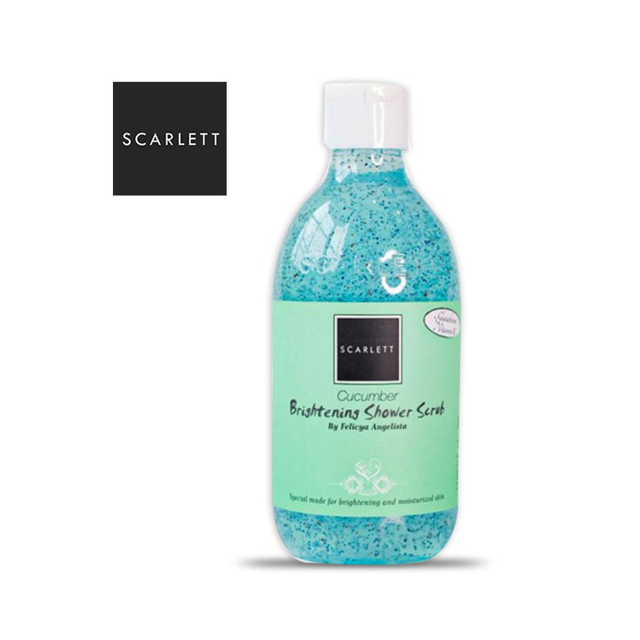 Scarlett Shower Scrub Cucumber 300 ml/ Perawatan Kulit Tubuh Aroma Timun