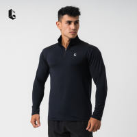 Lockerwear Kaos Lengan Panjang Baju Long Sleeve Olahraga Pria Sport Zipper Quick Dry Fit Gym Fitness Running Jogging